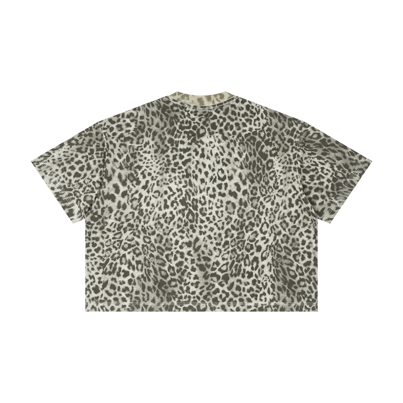 Leopard print t-shirt on a white background
