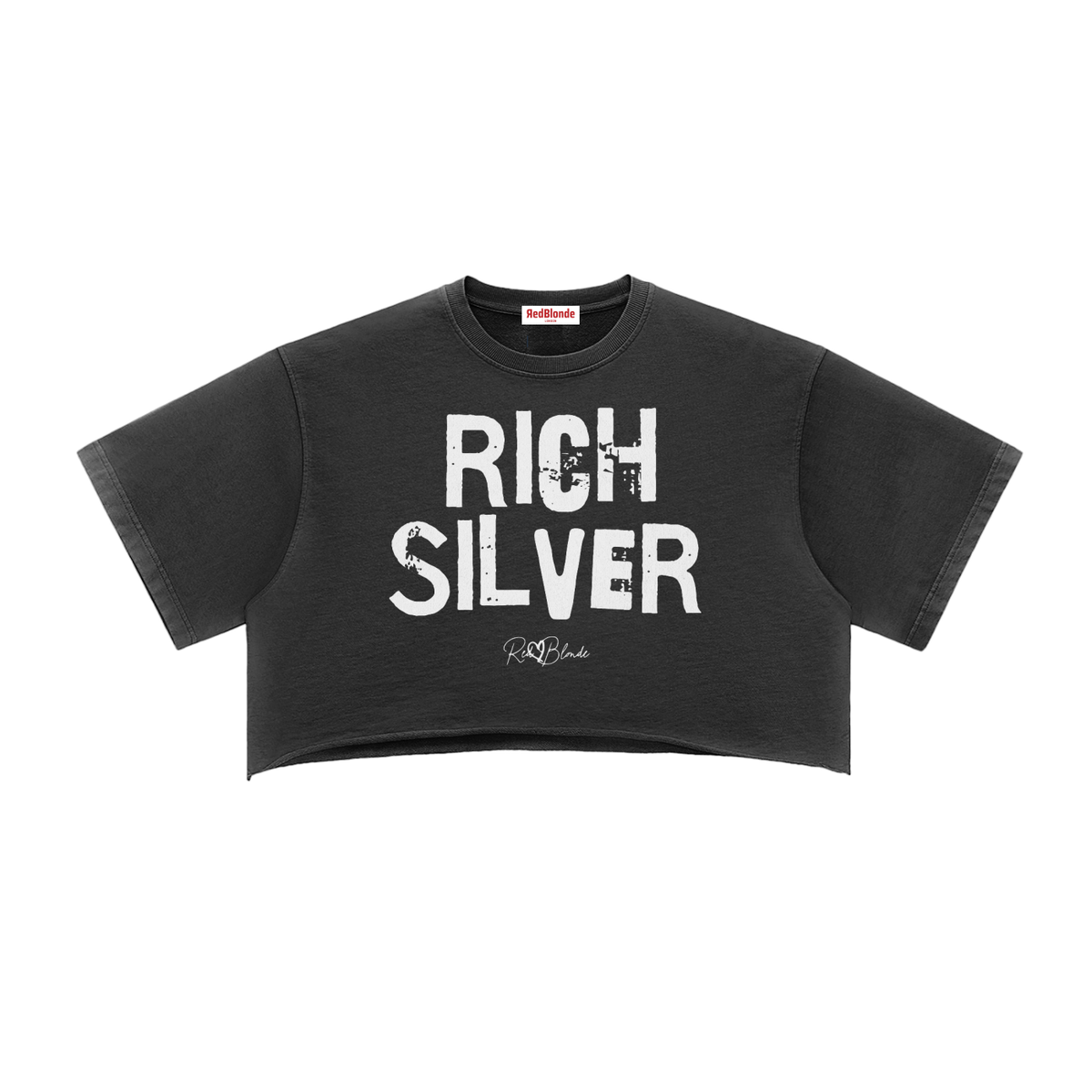 Rich Silver Raw Edge Vintage Crop Top