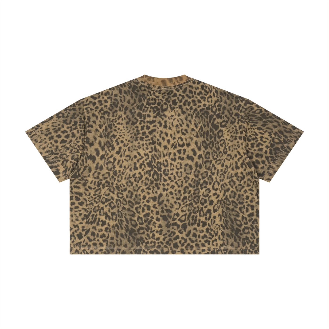 Leopard print t-shirt on a white background