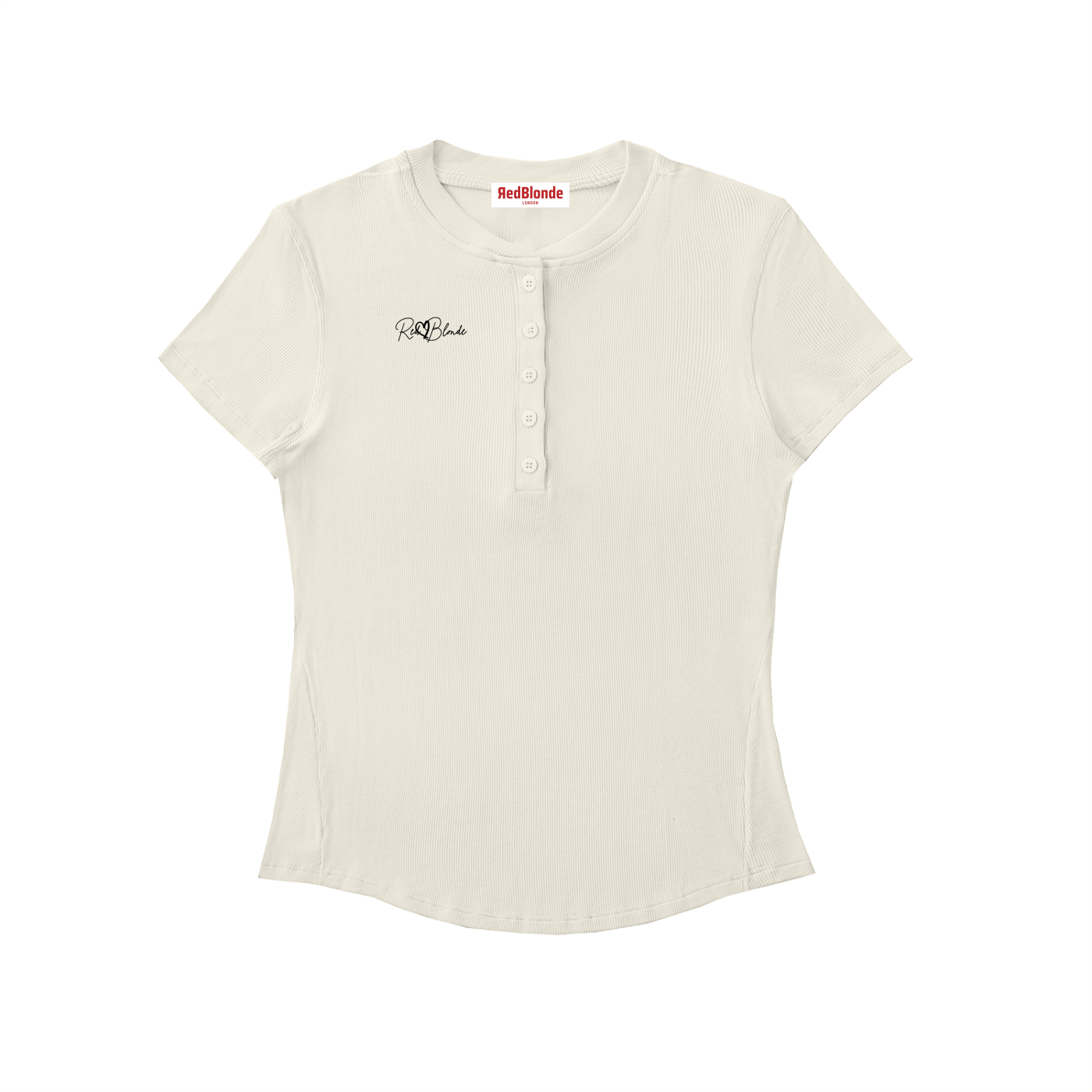 Beige t-shirt with a logo on a white background